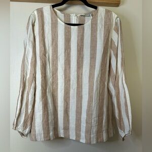 NWT EVERLANE LINE LONG SLEEVE STRIPE TOP SIZE 14